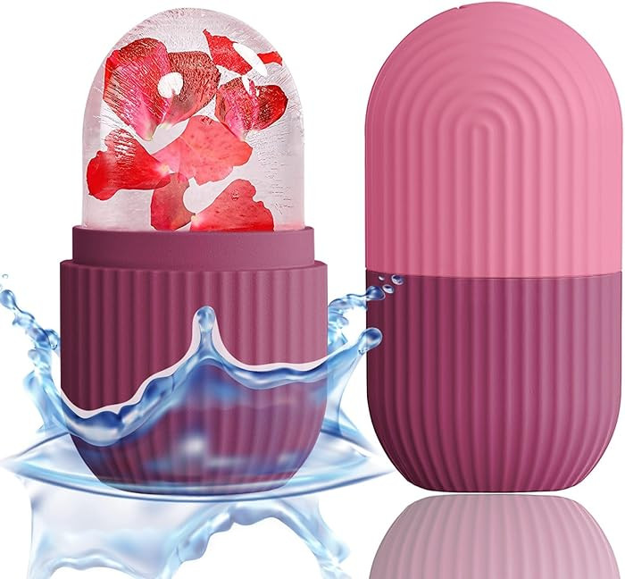 XHJRI Ice Face Roller Massager,Ice Cube Roller for Face, Eyes and Neck Naturally Conditioning and... | Amazon (US)