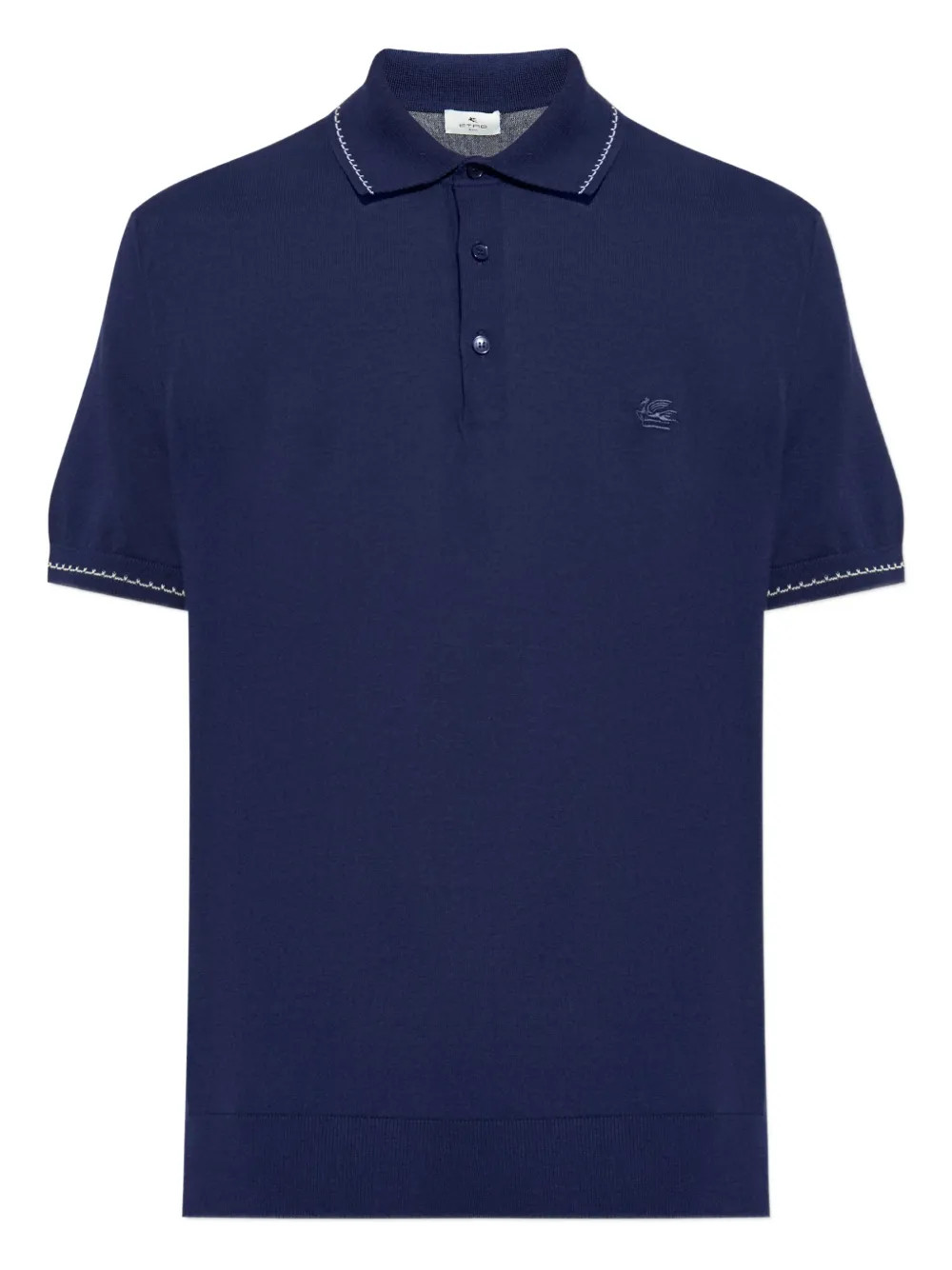 ETRO Polo Shirt With Contrast Collar | Blue | FARFETCH MY | Farfetch Global