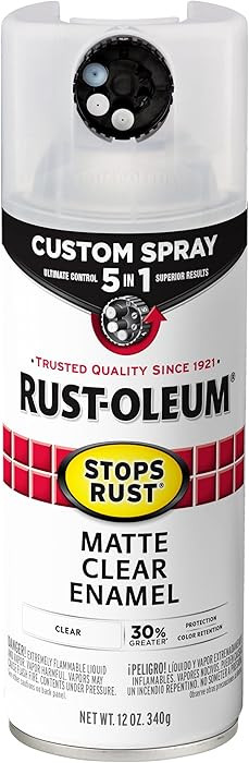 Rust-Oleum 376868 Stops Rust Custom Spray 5-in-1 Spray Paint, 12 oz, Matte Clear | Amazon (US)