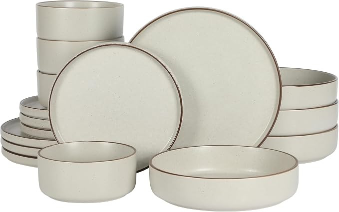 Gibson Elite Gelston Stoneware Matte Reactive Glaze 16 Piece (Service for 4) Plates and Bowl Dinn... | Amazon (US)