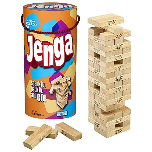 Hasbro Gaming Jenga Wooden Blocks Stacking Tumbling Tower Game | Party Games for Kids & Families | Stocking Stuffers | Ages 6+ (Amazon Exclusive) | Amazon (US)
