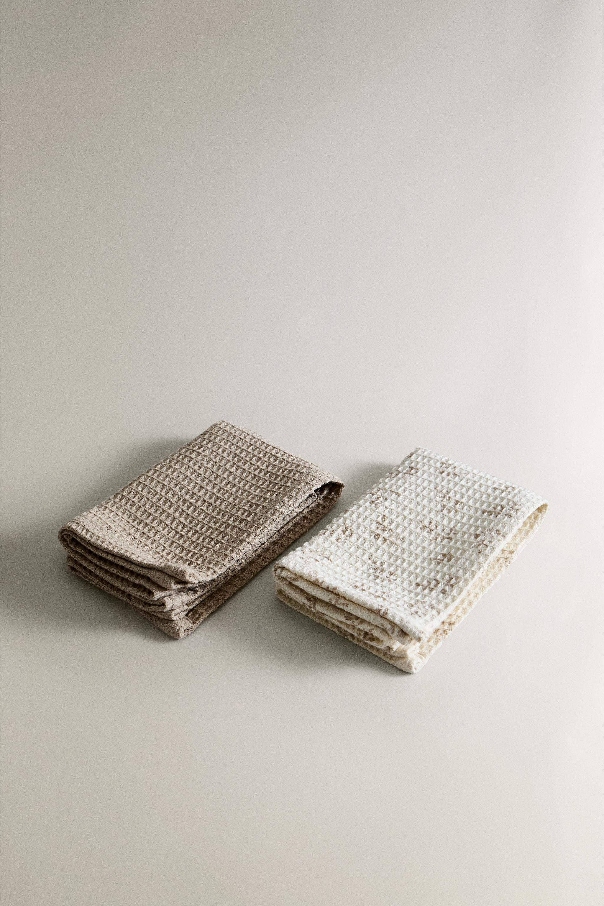 WAFFLE-KNIT KITCHEN TOWELS (SET OF 2) | Zara US
