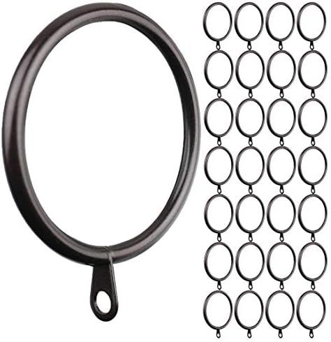 Meriville 28 pcs Oil-Rubbed Bronze 1.5-Inch Inner Diameter Metal Curtain Rings with Eyelets, Fits Up | Amazon (US)