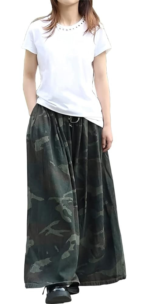 Extra Wide Leg Denim Pants for Women Long Jeans Elastic Waist with Pockets Plus Size Loose Casual | Amazon (US)