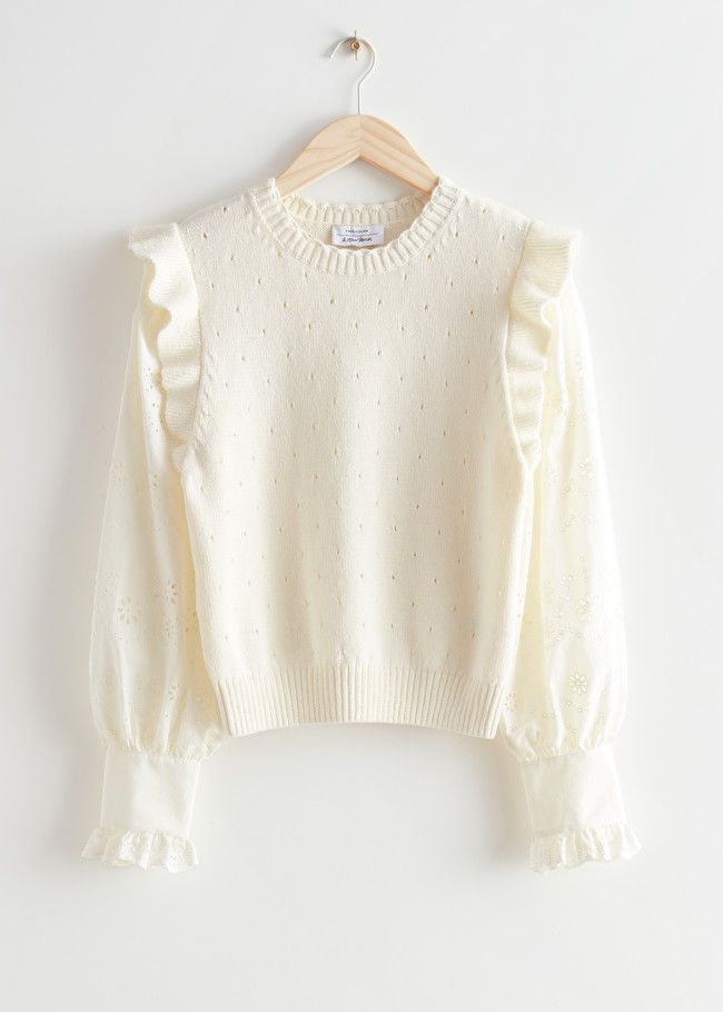 Knitted Ruffle Embroidery Sweater | & Other Stories (EU + UK)