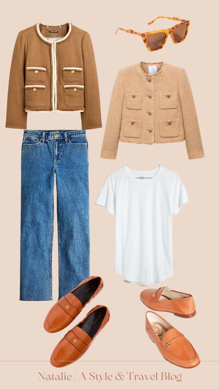 A recent outfit moodboard i made for myself! Lady jacket, fall outfit, fall look, fall outfit idea, wide leg jeans, loafers

#LTKstyletip #LTKSeasonal #LTKworkwear