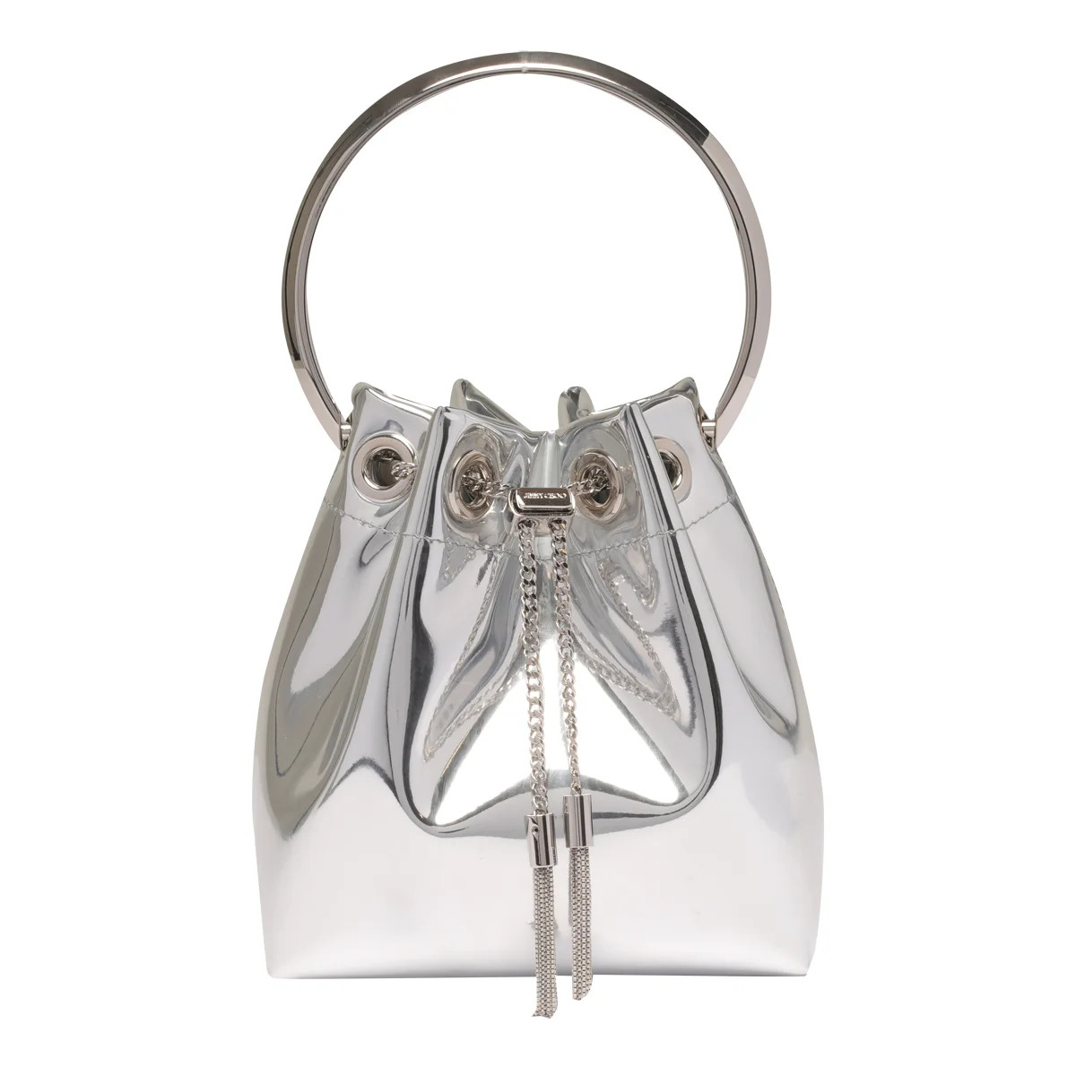 Jimmy Choo Logo Plaque Tassel-Detailed Top Handle Bag | Cettire Global