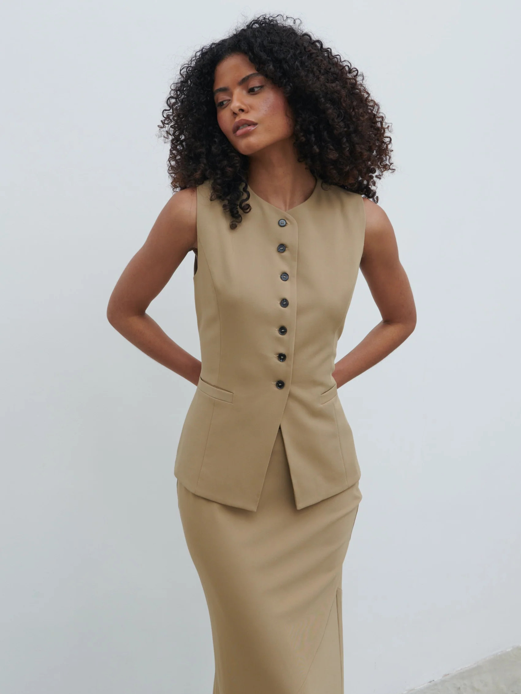 Jean Buttoned Down Waistcoat | Pretty Lavish (UK)