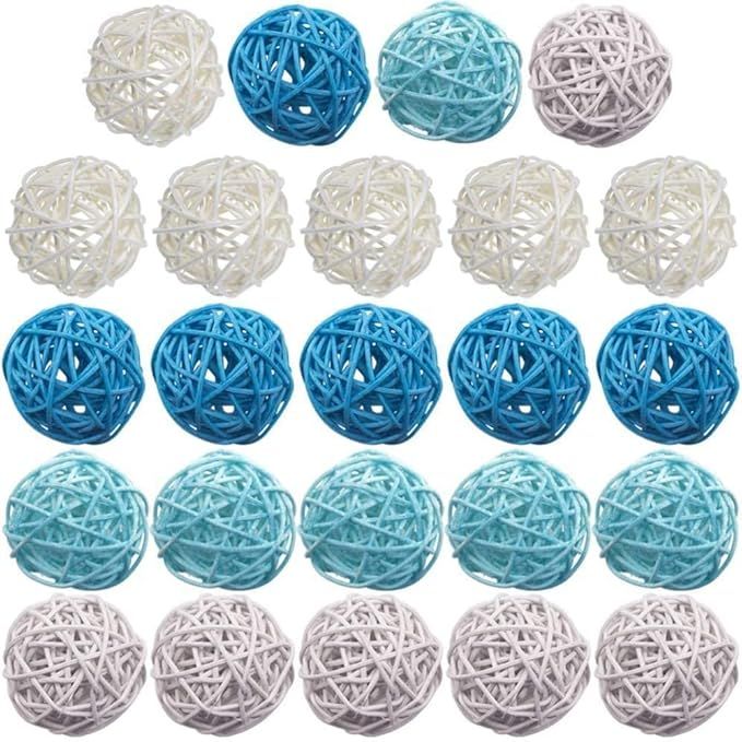 DomeStar Decorative Rattan Balls for Bowl Centerpiece, Bird Toys, Table Decoration, 24PCS Rattan ... | Amazon (US)