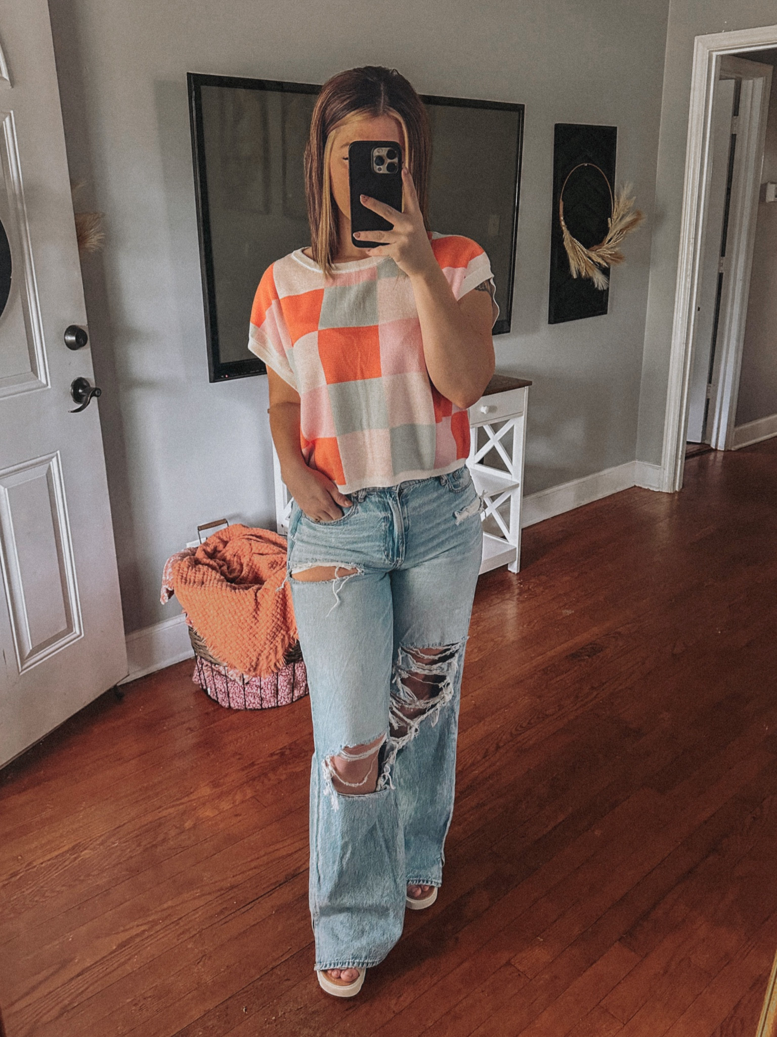 How cute and fun is this top 🩵

I'm in the large. It is more of a cropped fit so that's why I sized up but I love the look it gave with sizing up! 

#LTKstyletip #LTKfindsunder50 #LTKmidsize