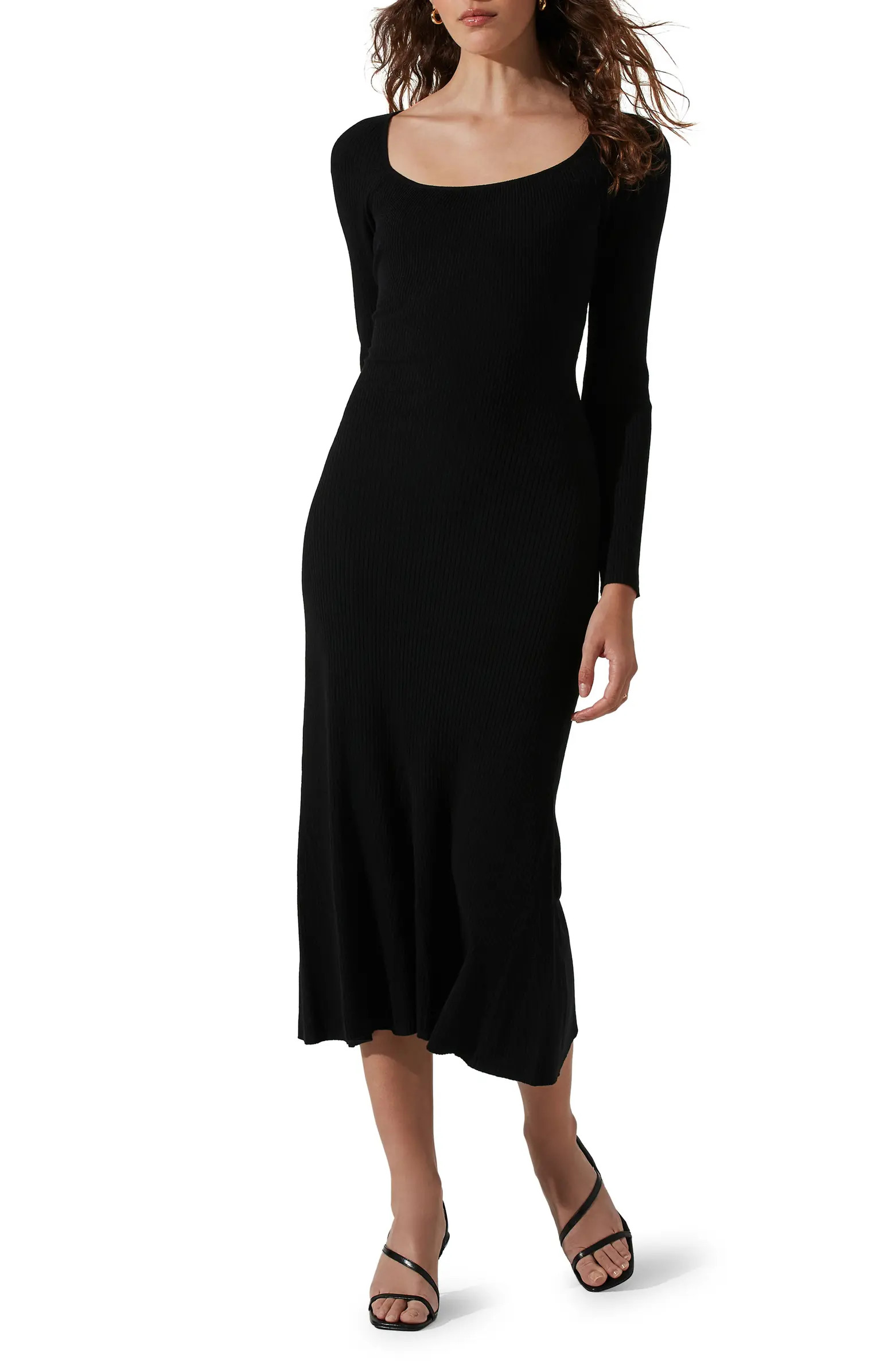 Cutout Long Sleeve Midi Sweater Dress | Nordstrom