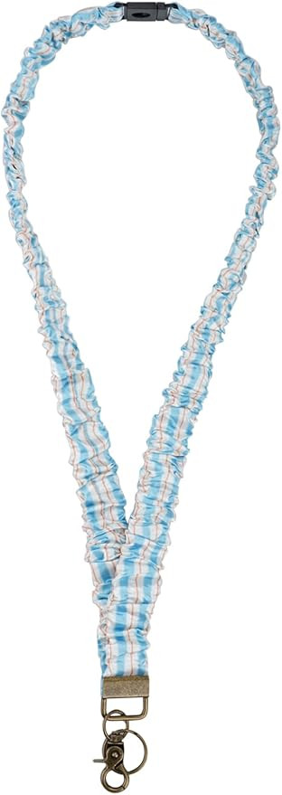 Cute Scrunchie Lanyard with Safety Breakaway Clasp,Aesthetic Elastic Lanyard for ID Card Holder a... | Amazon (US)