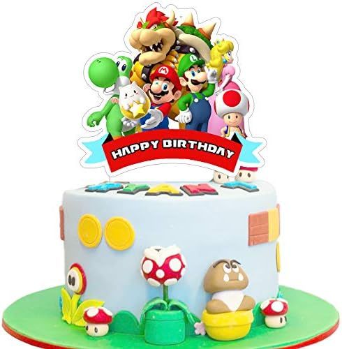 Mario Cake Topper Birthday Cake Cupcake Decorations Party Supplies Toppers for Fans of Mario | Amazon (US)