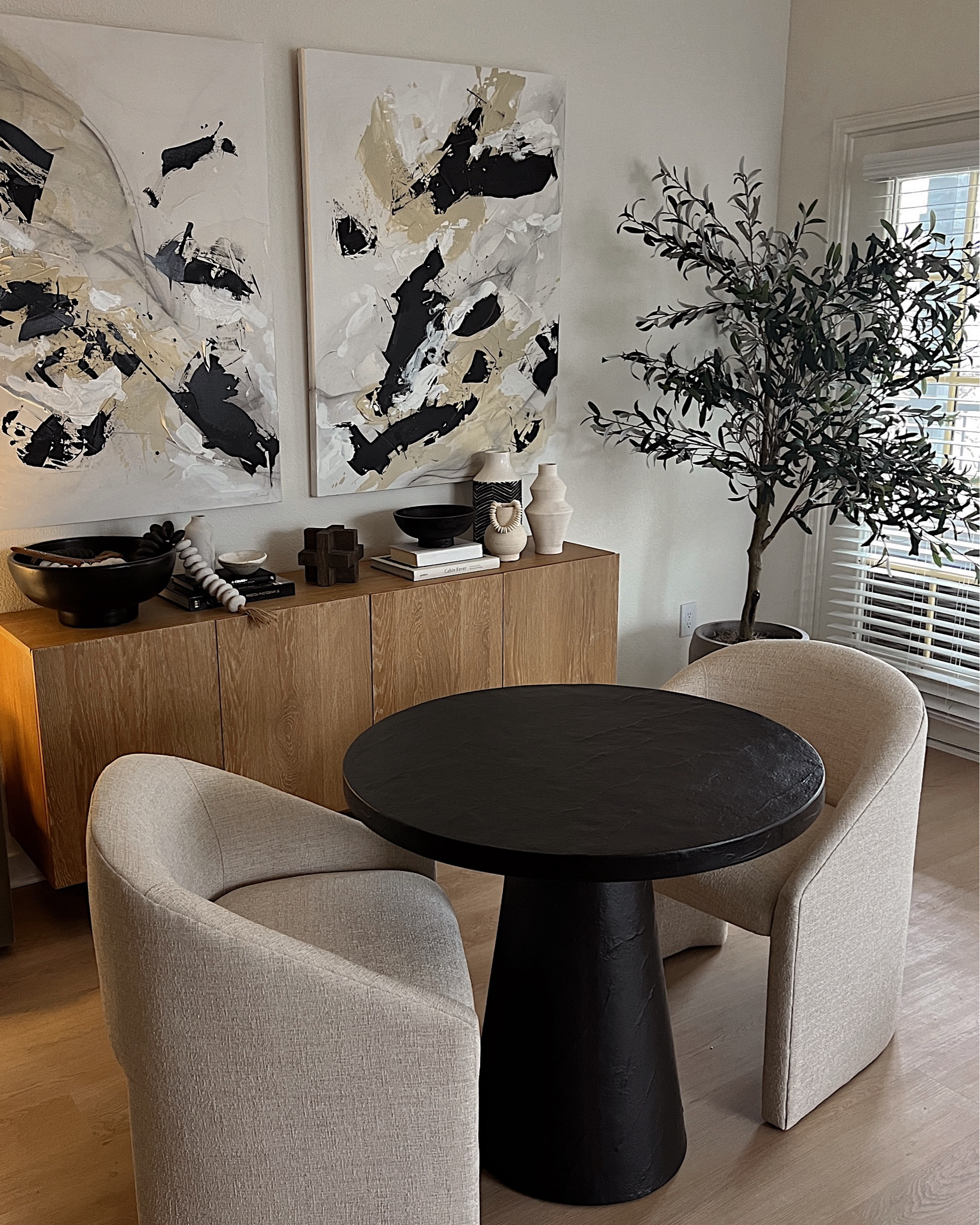 Turning dreams into reality, one room at a time — and I’m so lucky to have clients who trust me to do it over and over again! We made the most of every inch in Kasey's new ATX apartment with her existing furnishings and then filled in the gaps as needed. Her new living room didn't have room for her existing media console so we repurposed it as a buffet in her dining space. This small dining area is proof that cozy can be chic! It's the perfect spot for meals, memories, and little moments in between. #RepeatClients #HomeSweetHome #MorganPageDesigns #DiningDesign #SmallSpaceBigStyle #AustinDesign #LTKHome