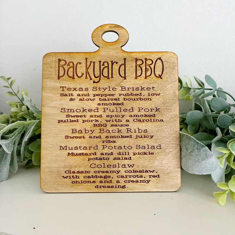 Backyard bbq menu board, tiered tray decor | Etsy (US)