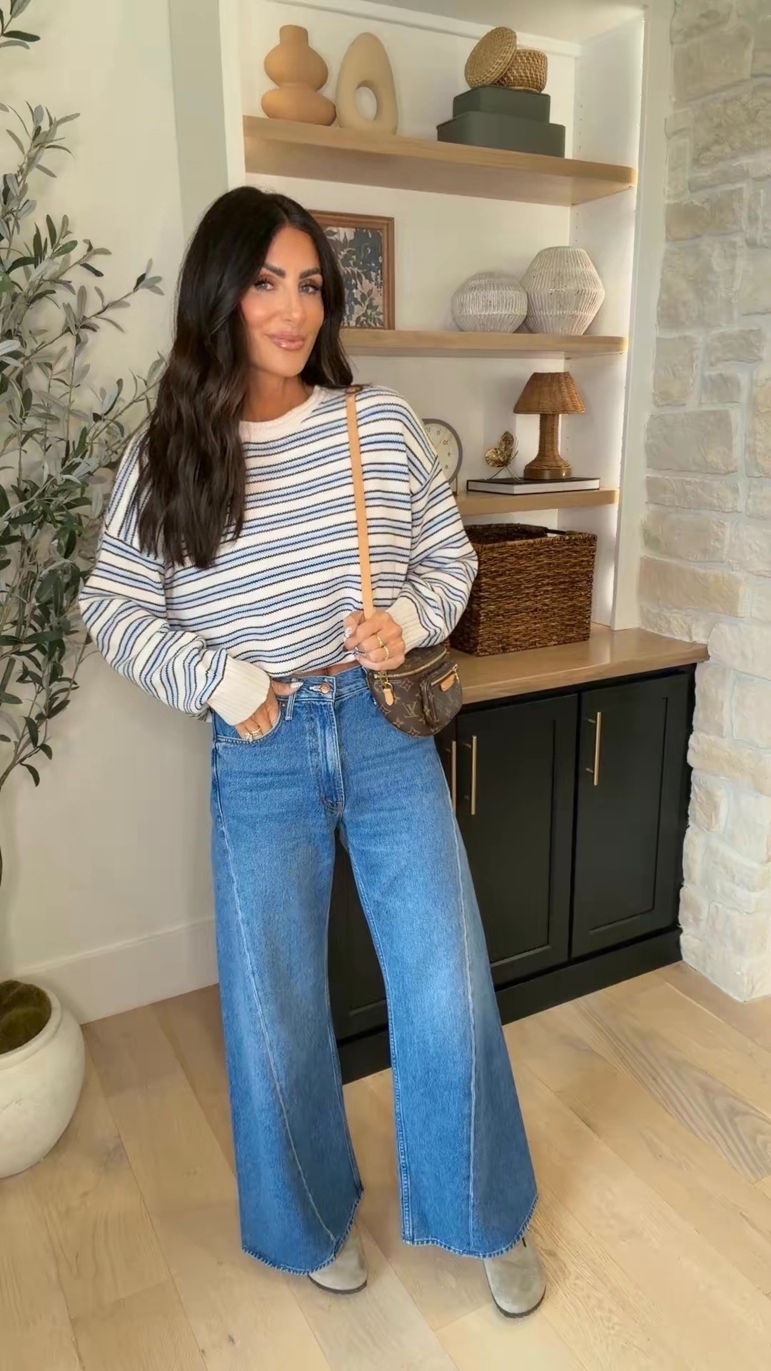 Loving these new jeans. Worth the hype. I read they run big so I did a 26 (normally a 27). 
Sweater size large