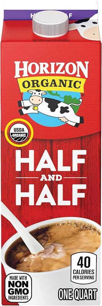 Horizon Organic Half and Half, Ultra Pasteurized Milk and Cream, Great as a Coffee Creamer and fo... | Amazon (US)