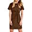 ANRABESS Women's 2023 Summer T Shirt Dress Casual Short Sleeve Bodycon Ruched Tie Waist Mini Dres... | Amazon (US)