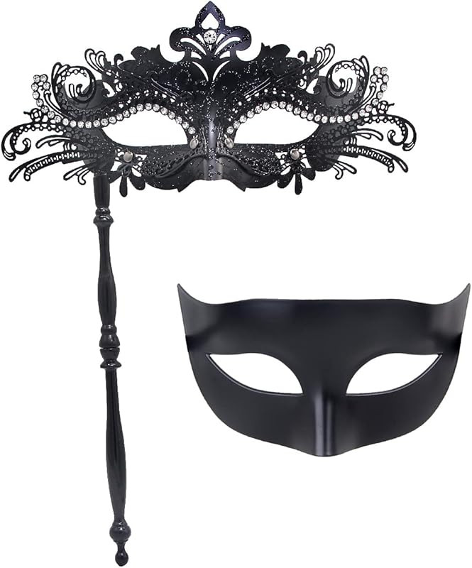 IETANG Couple Mardi Gras Mask Venetian Masquerade Mask Set Party Costume Accessory | Amazon (US)
