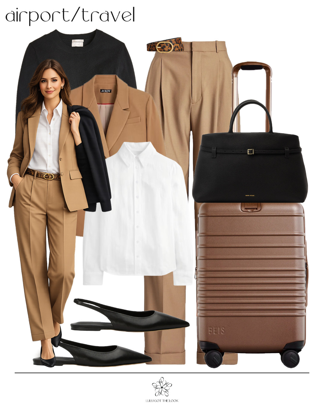 Airport/travel: camel and black - hi-lo 

 #LTKootd #LTKU #LTKTravel