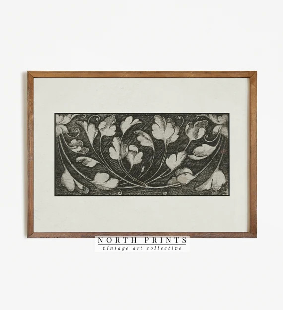 Neutral Ornate Vintage Print  Antique Minimalist Wall Decor  | Etsy | Etsy (US)