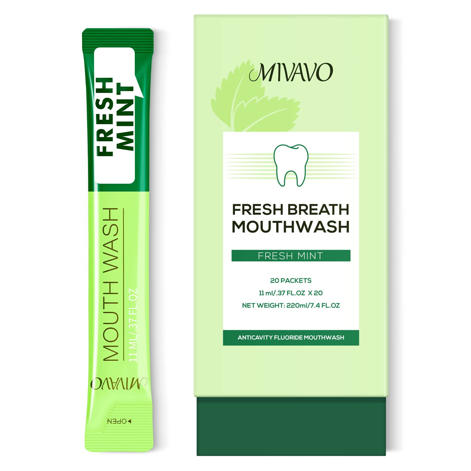 Travel Sizet Mouthwash Portable Strip Mouthwash for Fresh Breath Nnatural Fluoride Fre 20 Packets... | Amazon (US)
