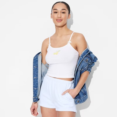 Women's High-Rise Fleece Shorts - Wild Fable™ Light Blue L: Elastic Waist, 2.5" Inseam | Target