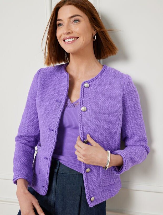 Amherst Tweed Collarless Jacket | Talbots