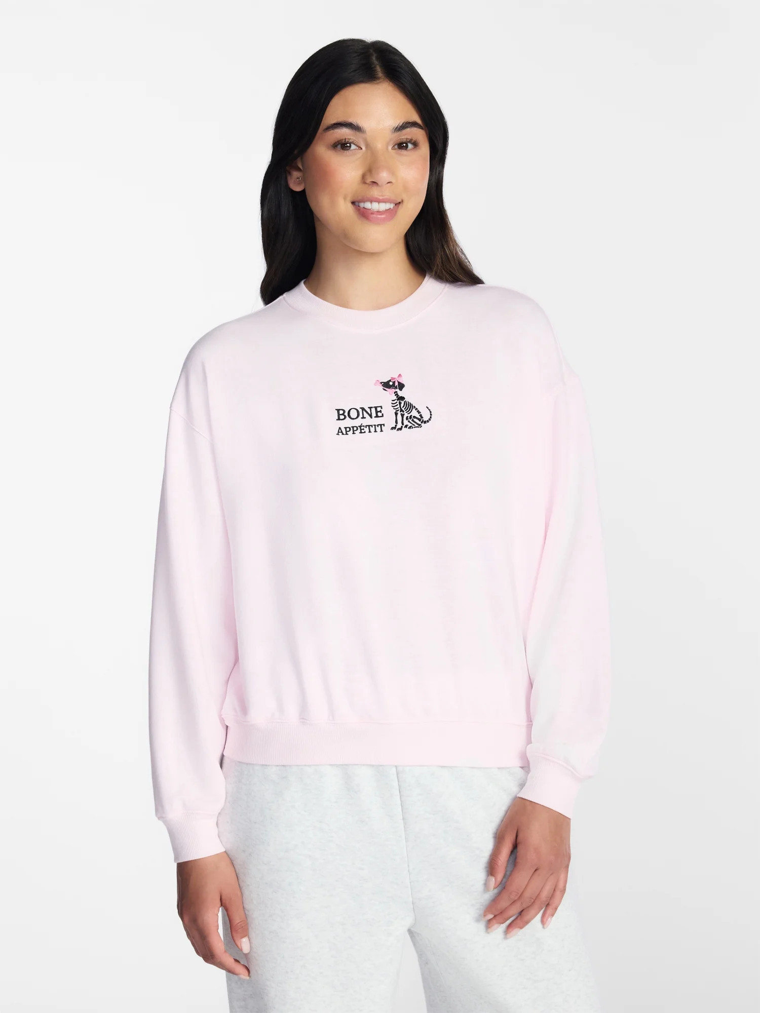Halloween and Fall Women's French Terry Knit Lounge Sleep Top with Long Sleeves, Sizes XS-3X | Walmart (US)