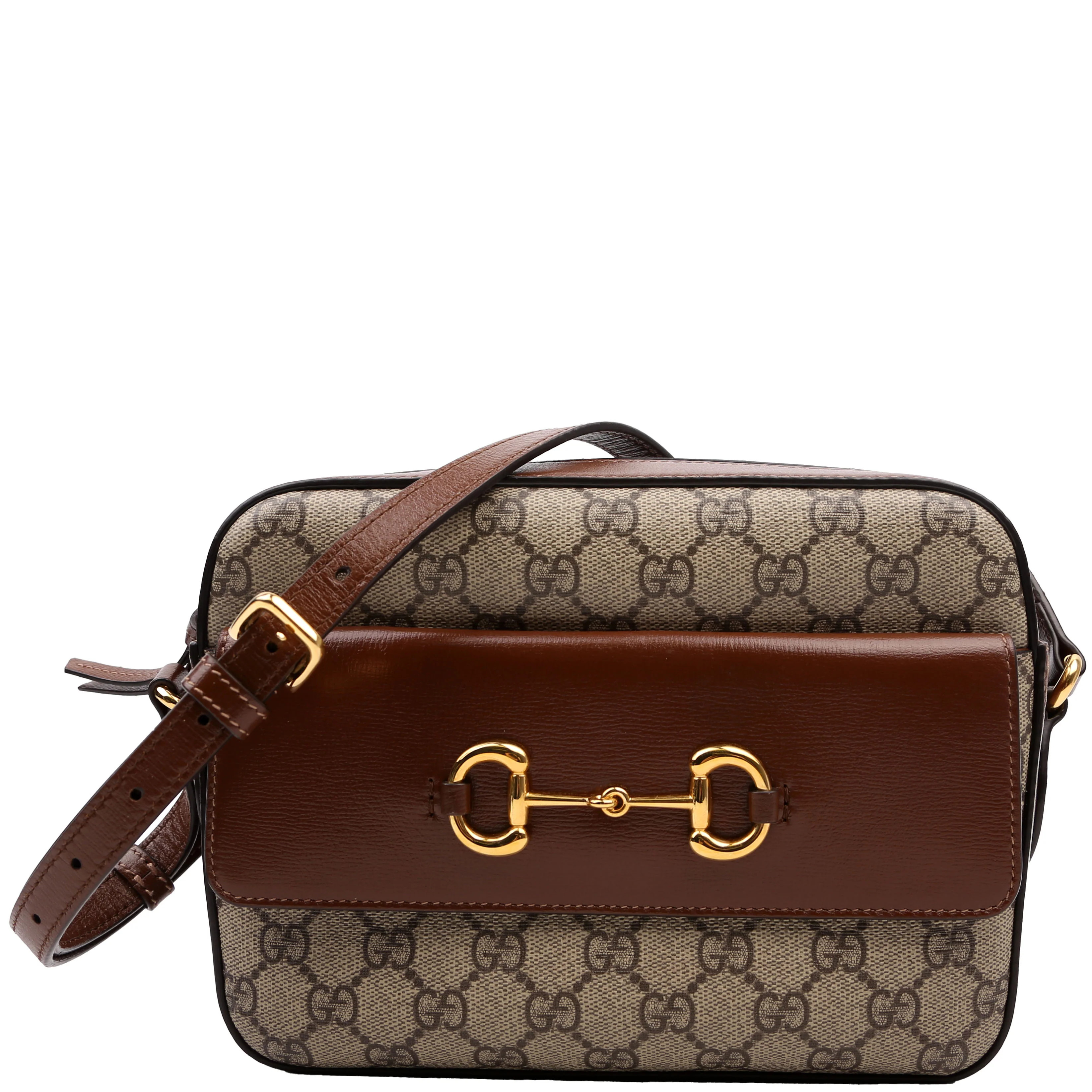 645454 Horsebit 1955 Small Crossbody Brown | Keeks Designer Handbags