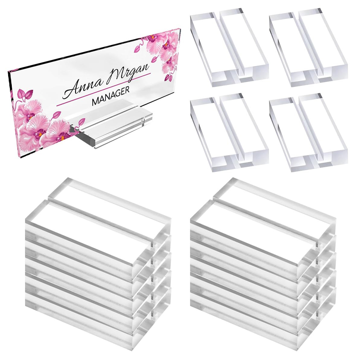 BOYIVI 10 Pieces Acrylic Place Card Holders Clear Place Acrylic Stands Name Card Wedding Sign Dis... | Amazon (US)