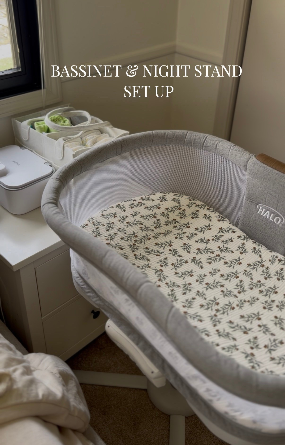 Bedside bassinet & night stand set up! 

#LTKmomlife #LTKBaby #LTKHome