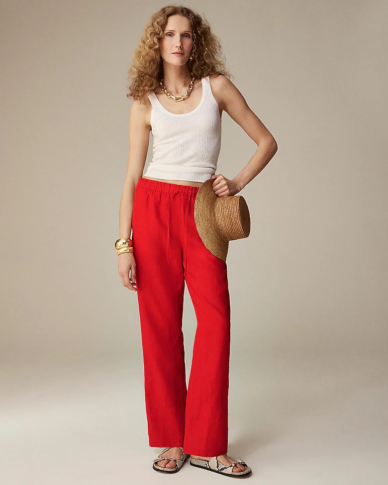 Soleil pant in linen | J. Crew US