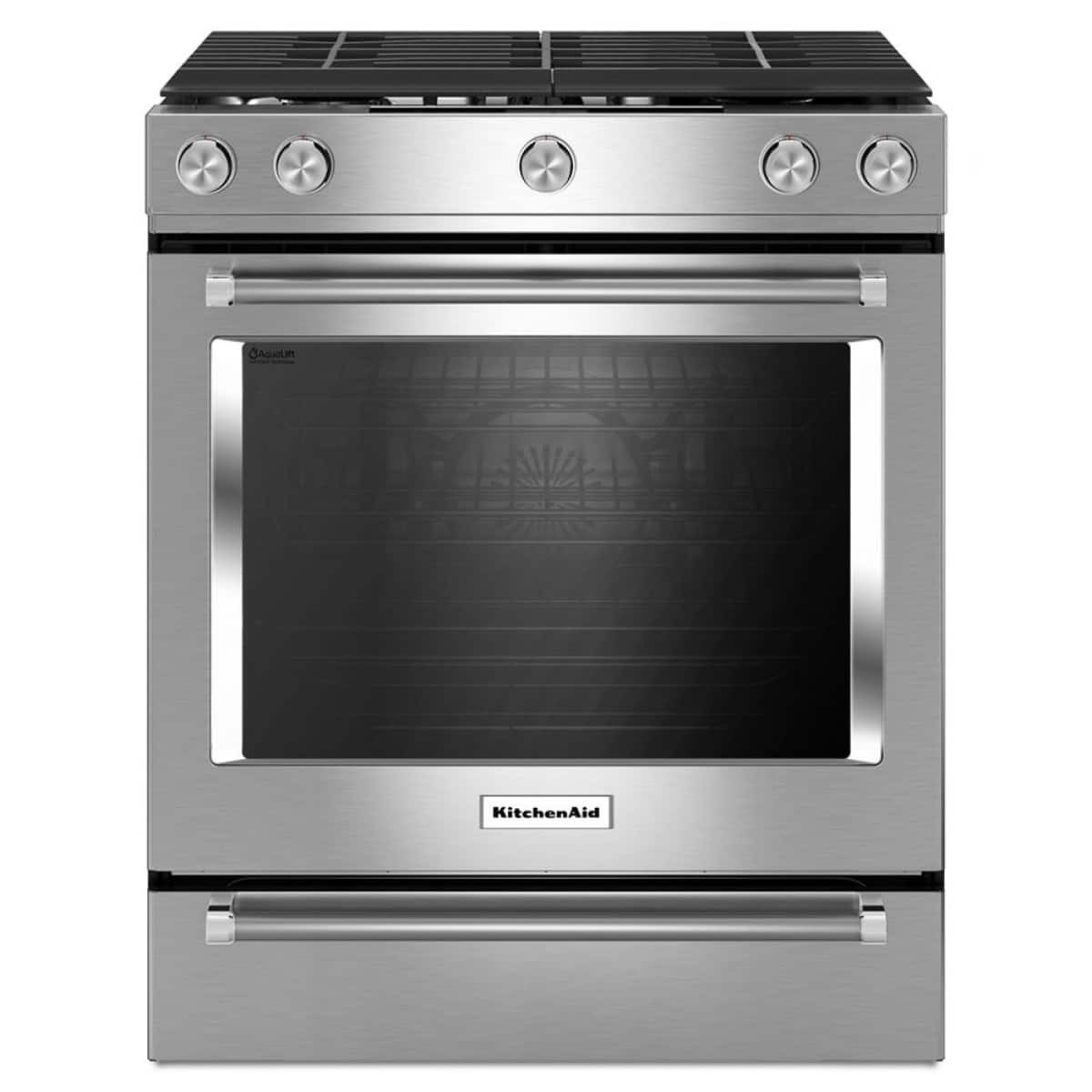 KitchenAid - 5.8 Cu. Ft. Self-Cleaning Slide-In Gas Convection Range - Stainless Steel | Best Buy U.S.