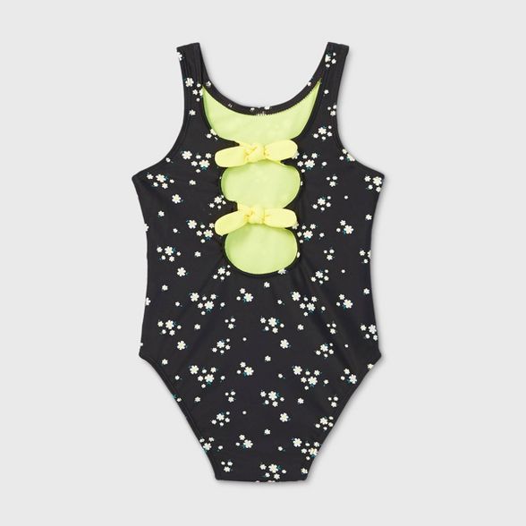 Toddler Girls' Ditsy Floral One Piece Swimsuit - Cat & Jack™ Black | Target