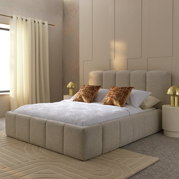 Habitat Malone Double End Lift Ottoman Bed - Cream | Habitat UK