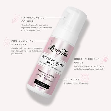 Loving Tan Deluxe Bronzing Mousse Ultra Dark-Streak Free Natural looking Professional Strength Sunless Tanner- Up to 5 Self Tan Applications per Bottle Cruelty Free Naturally Derived DHA- 4 FL Oz | Walmart (US)