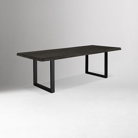 Justice Live Edge Wood Dining Table, Ebonized Wood, 92 | West Elm (US)
