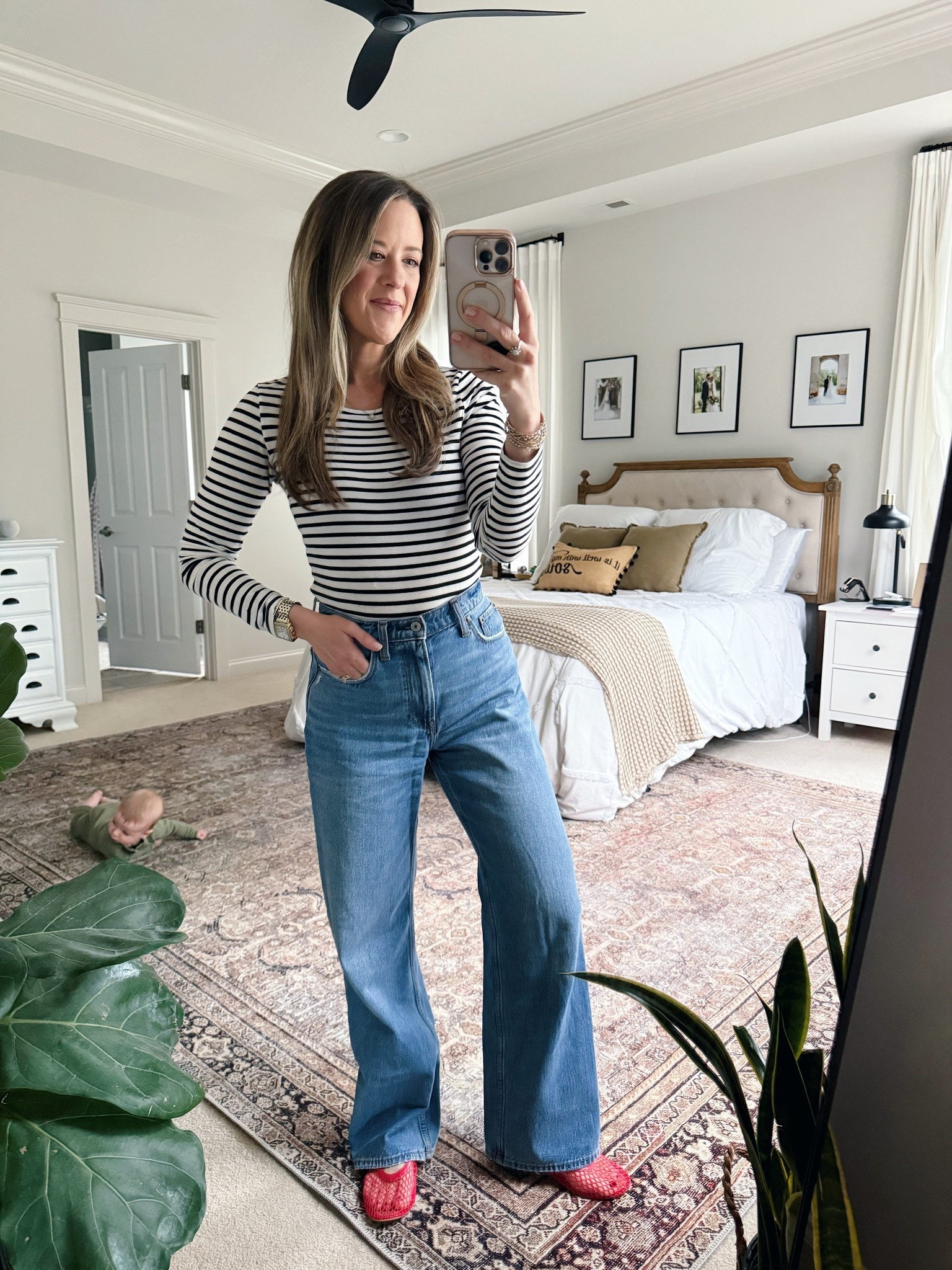 Today’s rainy, casual work, where

Classic style, New England style, casual Parisian style, elevated, casual, mom’s style, mom, outfit, nursing, friendly, striped top, red Mary, jeans, Abercrombie wide leg jeans  

#LTKFindsUnder100 #LTKStyleTip #LTKFindsUnder50