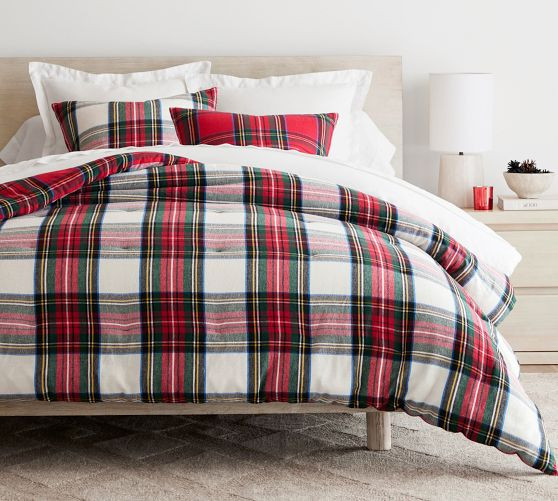 Stewart Plaid Flannel Reversible Comforter | Pottery Barn (US)