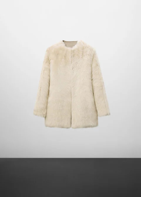 Manteau fourrure doublure cuir -  Femme | Mango France | MANGO (FR)