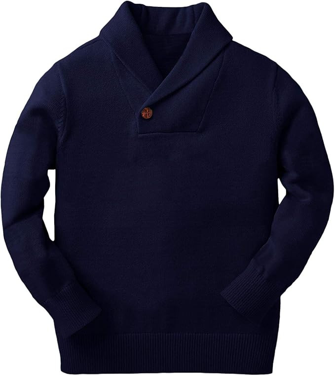 Makkrom Toddler Baby Boy Girl Shawl Collar Pullover Cable Sweaters Knit V Neck Fall Wniter Outfit | Amazon (US)