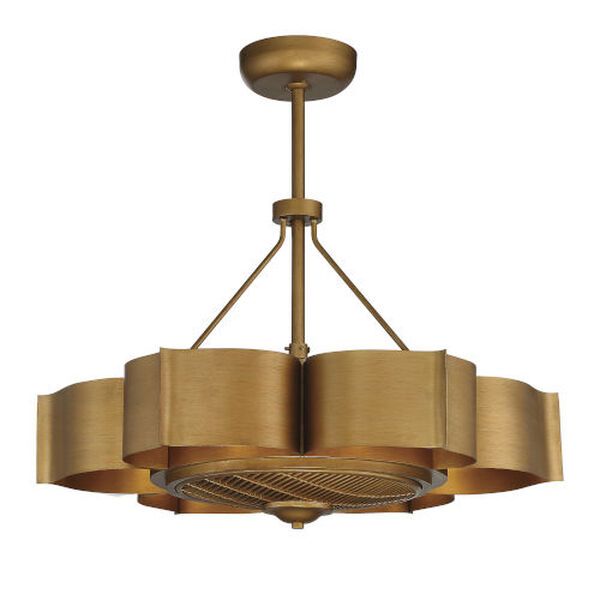 Stockholm Gold Patina Six-Light LED Fan D-lier | Bellacor