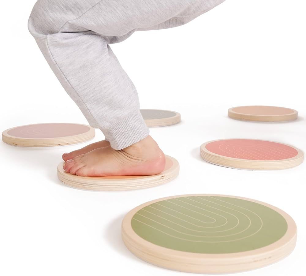 Fun Wooden Stepping Stones for Kids - Perfect Toddler Indoor Activity To Improve Balance And Coor... | Amazon (US)