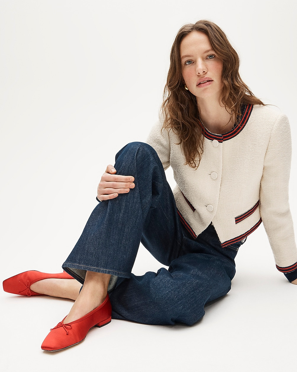 Sophie ballet flats in satin | J. Crew US