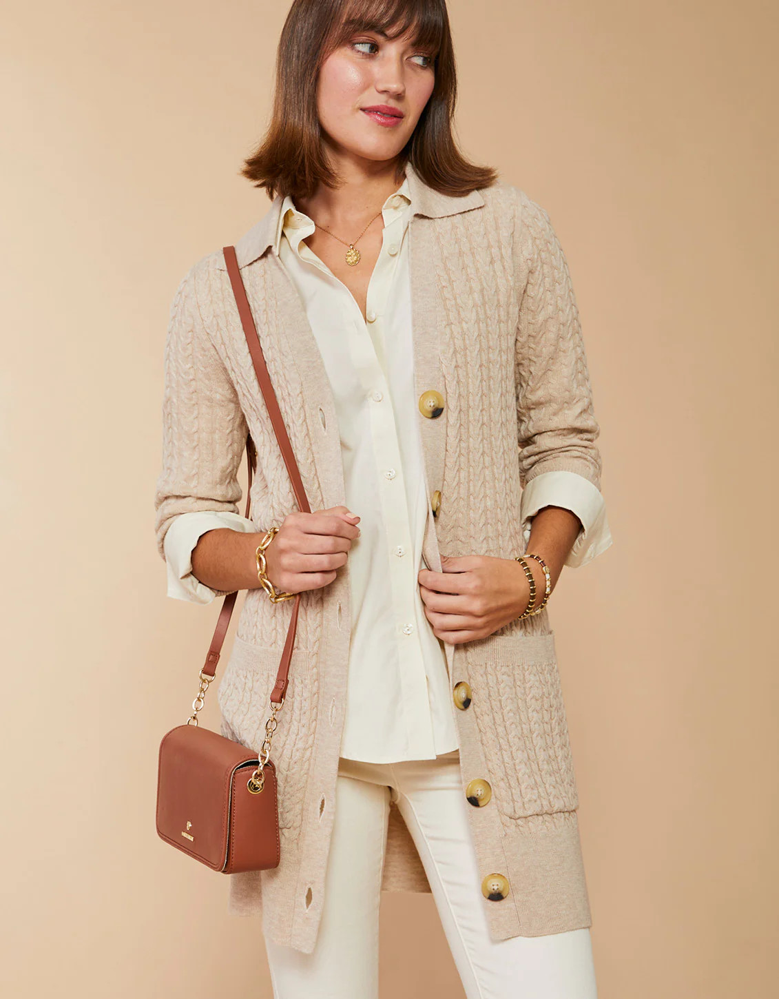 Toni Long Cardigan Oatmeal Heather | Spartina 449