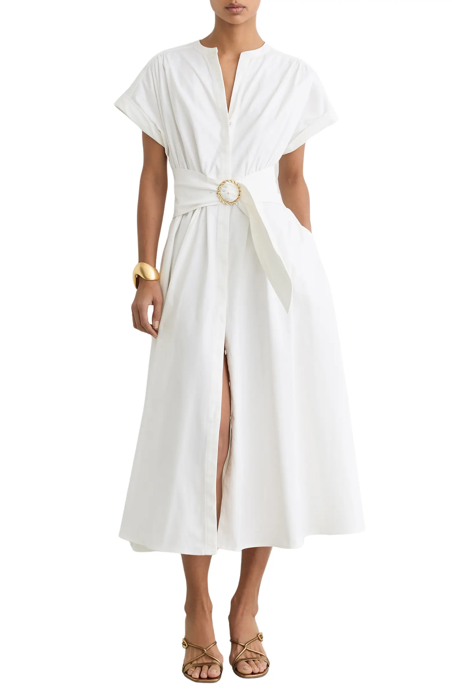 Sally Stretch Cotton Midi Dress | Nordstrom