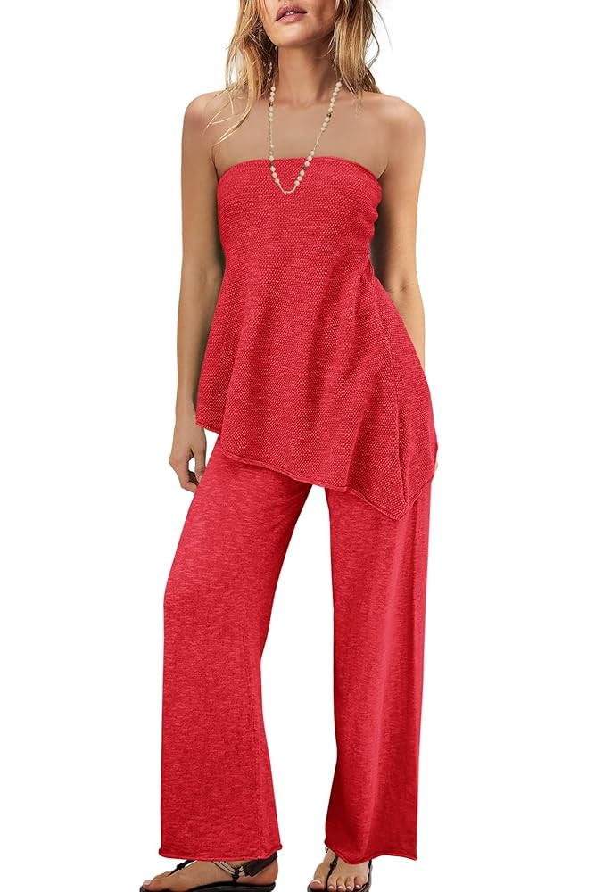 Panadila Womens Off Shoulder Sweater Set 2 Piece Outfits Summer Vacation Knit Matching Lounge Set... | Amazon (US)