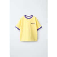Zara - Fruit Of The Loom™ Embroidered Contrast T-Shirt - Yellow - 13-14 Years (64,6 Inches) - Kids | Zara US