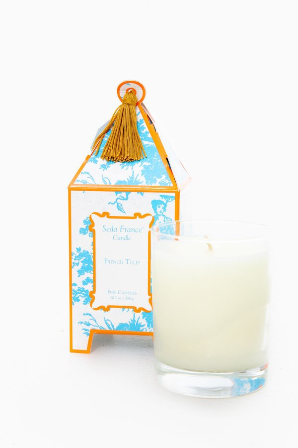 French Tulip Classic Toile Pagoda Box Candle | Tuckernuck (US)